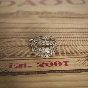 Vintage Beau Sterling Silver Filigree Adjustable Ring – Size 7